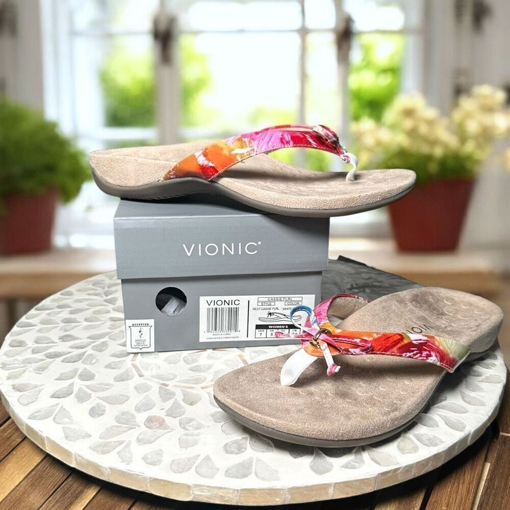 Vionic Cassie Orthotic Slip-On Sandals Arch Support Flip Flop Comfort Women’s 7